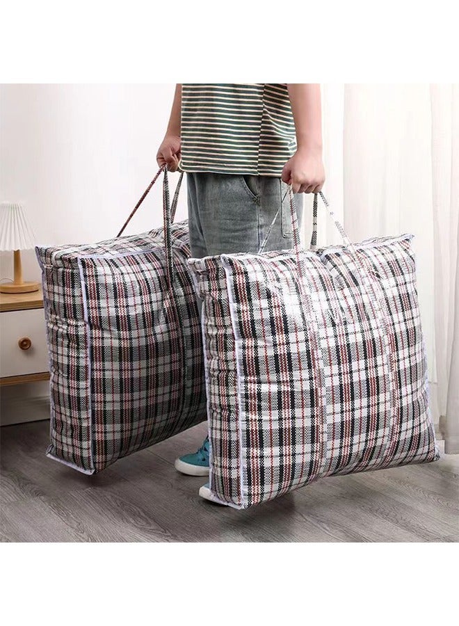 Reusable Eco Friendly PP Woven Bag Zipper Thickened Waterproof Luggage - Image 5