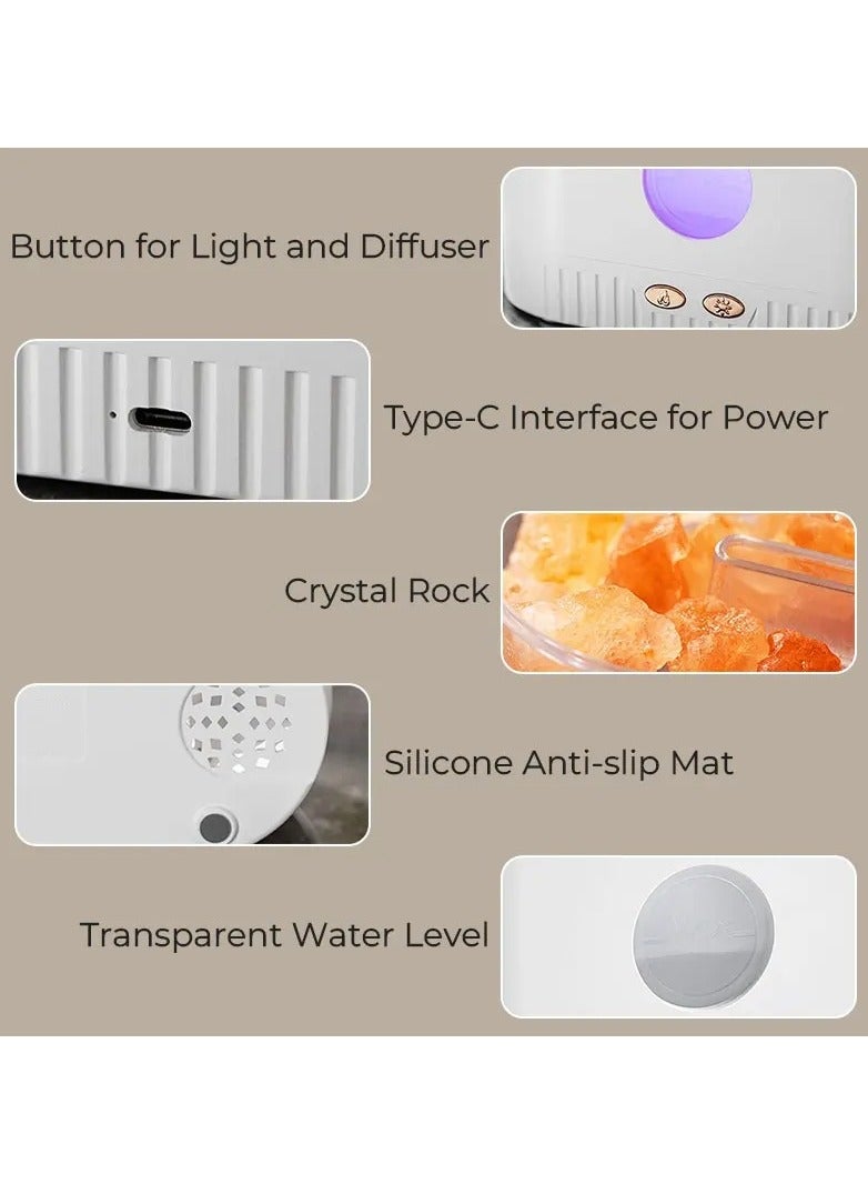 Salt Lamp Aroma Diffuser 200ML Large Capacity Water Tank 4 Colors Essential Oil, Steam Generator Electric Scent For Home And Bedroom  - Image 3