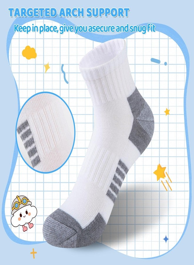 Comfoex 8 Pairs Boys Socks kids Cushioned Sport Short Quarter Athletic Sock For Little Big Kids 4-7 7-10 years - Image 3