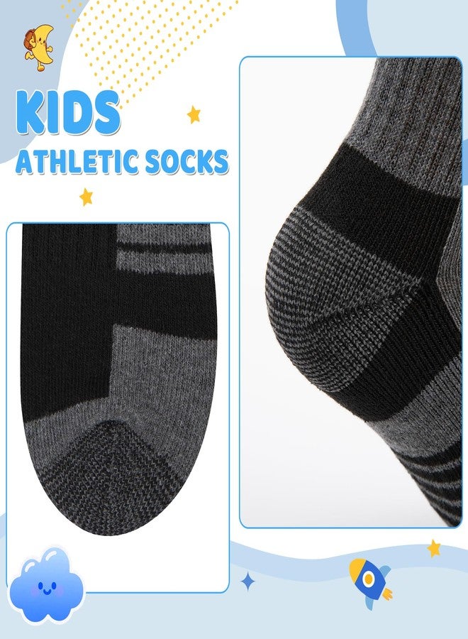 Comfoex 8 Pairs Boys Socks kids Cushioned Sport Short Quarter Athletic Sock For Little Big Kids 4-7 7-10 years - Image 5