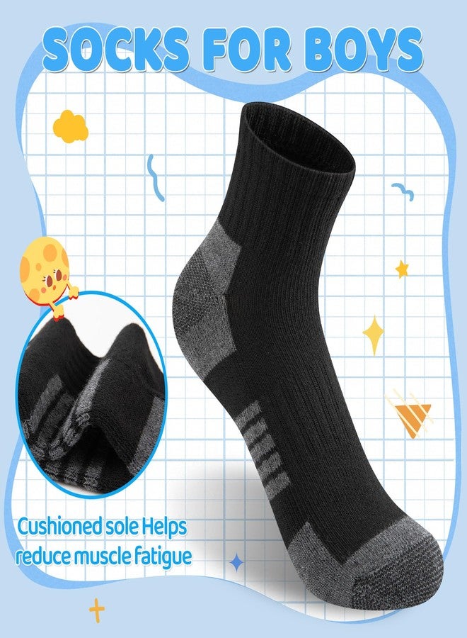 Comfoex 8 Pairs Boys Socks kids Cushioned Sport Short Quarter Athletic Sock For Little Big Kids 4-7 7-10 years - Image 4