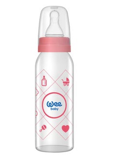 Wee baby Glass Feeding Bottle Assorted Colors Prints 250 Ml 1 Count  - Image 2