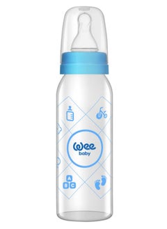 Wee baby Glass Feeding Bottle Assorted Colors Prints 250 Ml 1 Count  - Image 1