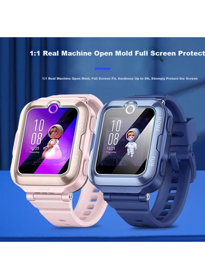 Kmaxai Protective Case + Screen Protector Set For Huawei Children's Watch 4pro, Soft Silicone Case And Screen Protector Film, Scratch-resistant Eye Protection Film, Tempered Glass Film, Transparent - Image 4
