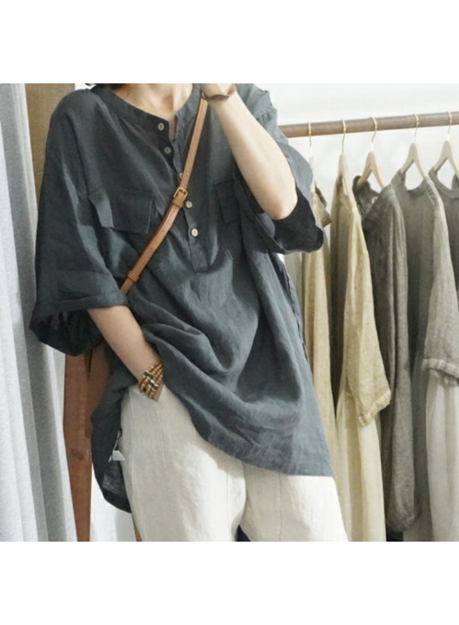 Southeast Asia Autumn New Fashion Loose T-shirt Women Solid Color Short Sleeve Plus Size Top Women - Image 1