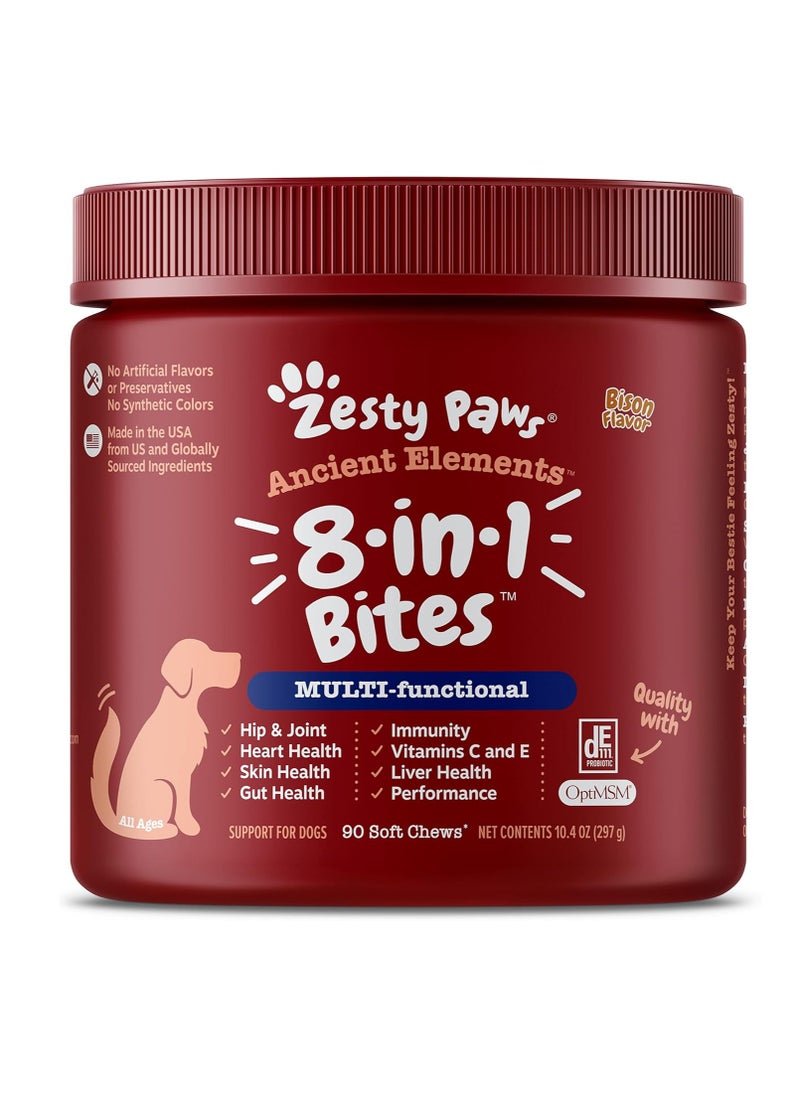 Zesty Paws - Zesty Paws Grain Free Multi-Functional Supplement for Dogs Glucosamine Chondroitin for Joint Support with Probiotics for Gut & Immune Health Fish Oil with Antioxidants for Skin & Heart Health - Image 1