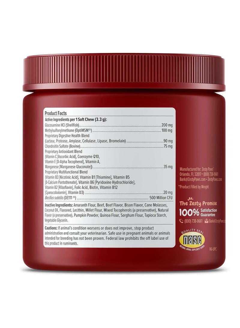Zesty Paws - Zesty Paws Grain Free Multi-Functional Supplement for Dogs Glucosamine Chondroitin for Joint Support with Probiotics for Gut & Immune Health Fish Oil with Antioxidants for Skin & Heart Health - Image 1