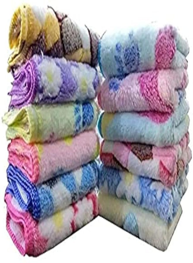 ORAS Ultra Soft Microfiber Fabric Printed Face Towel (10X10-inch, Multicolour) - Pack of 6 - Image 1