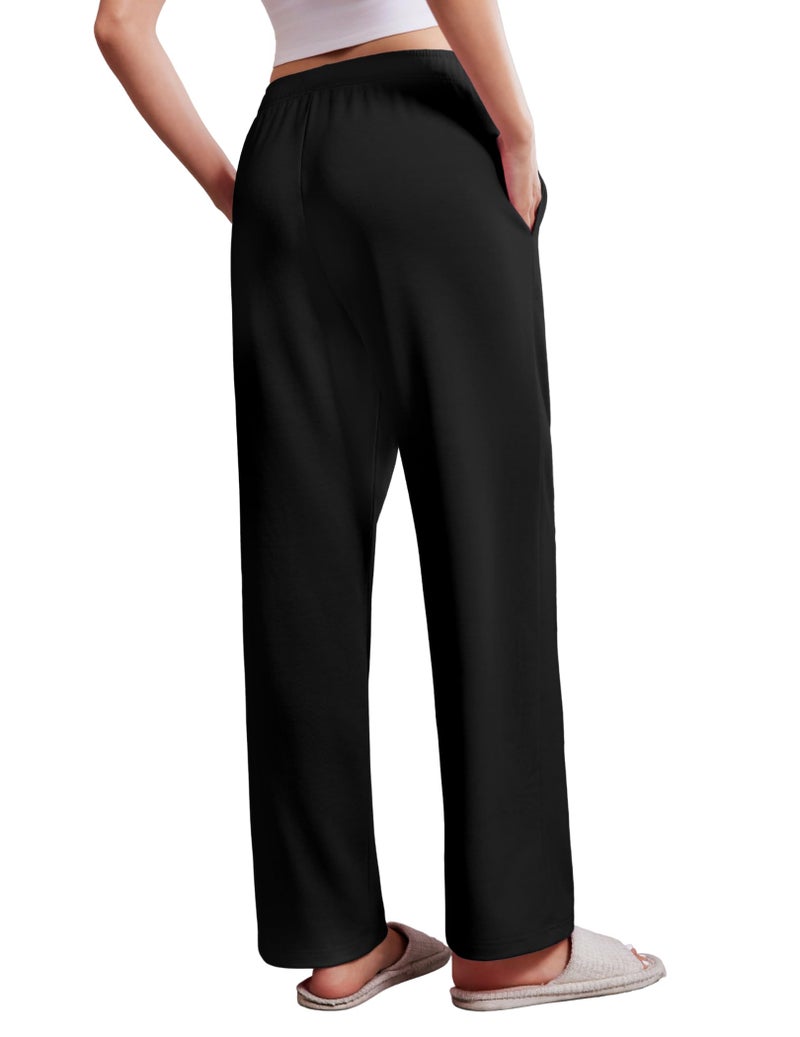 Deyeek Women's Post Surgery Pants Cotton Tear Away Surgical Pants Rip Off Sweatpants with Pockets for Catherter Bag Cast Leg Black - Image 2