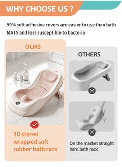 Soft Touch Baby Bather Comfortable Anti Slip 3 Reclining Positions Infant Bath Support Newborn Bath Seat with Thermometer  - Image 3