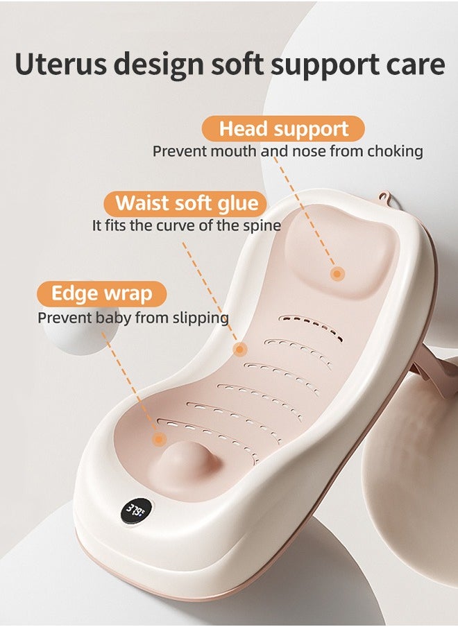 Soft Touch - Baby Bather Comfortable Anti Slip 3 Reclining Positions Infant Bath Support Newborn Bath Seat with Thermometer - Image 1