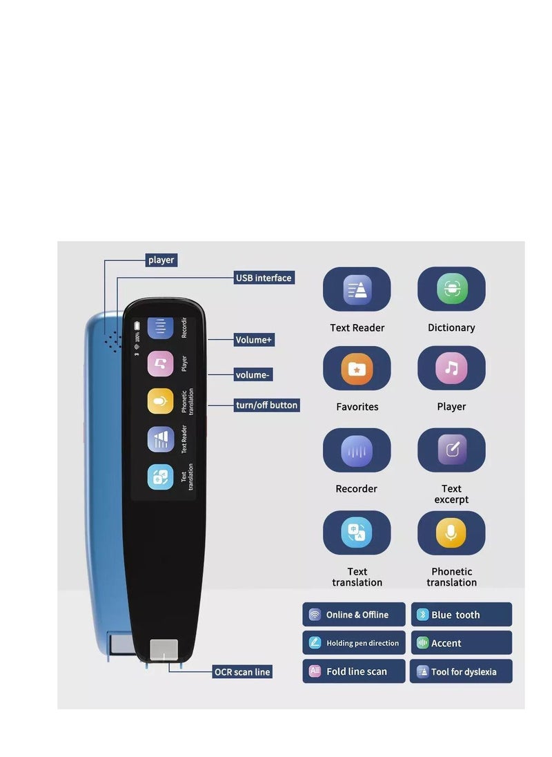 Generic - Scan Reader Pen 16GB Dictionary Mobile Scanner Translator Scanning Pen 112 Language OCR Digital Reader Pen Voice Translator Device Text Phonetic Multilingual Translation - Image 1