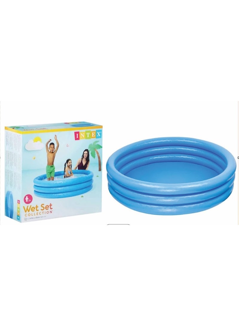 INTEX Wet Set Round Pool - Small Inflatable Swimming Pool for Kids, Size 1.47m x 33cm. 3-Ring Pool for Toddlers, Model 58426. - Image 1