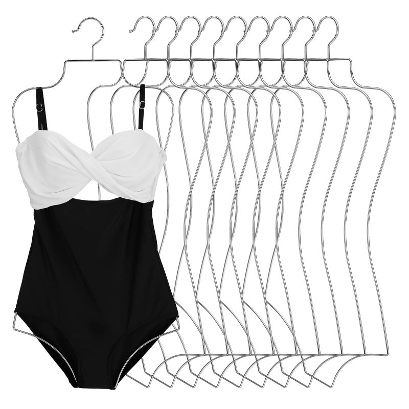 Lounsweer Lounsweer Bathing Suit Hangers Bikini Display Lingerie Wire Hangers Full Body Shape Metal Swimsuit Rack for Bra Boutique Closet Women Silver