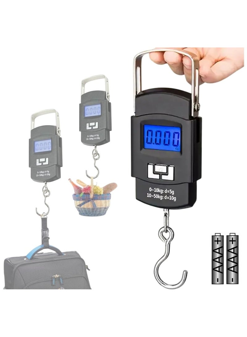 بريمو بلس ميزان امتعة محمول رقمي قابلة للحمل يزن حتى 50 كجم مع خطاف مدمج لتعليق الشنط (قطعتان) - Image 4