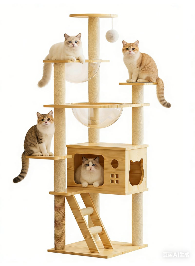 كيدل متعددة المستويات القطة شجرة الفضاء كبسولة القطة تسلق الإطار للقطط - Image 1