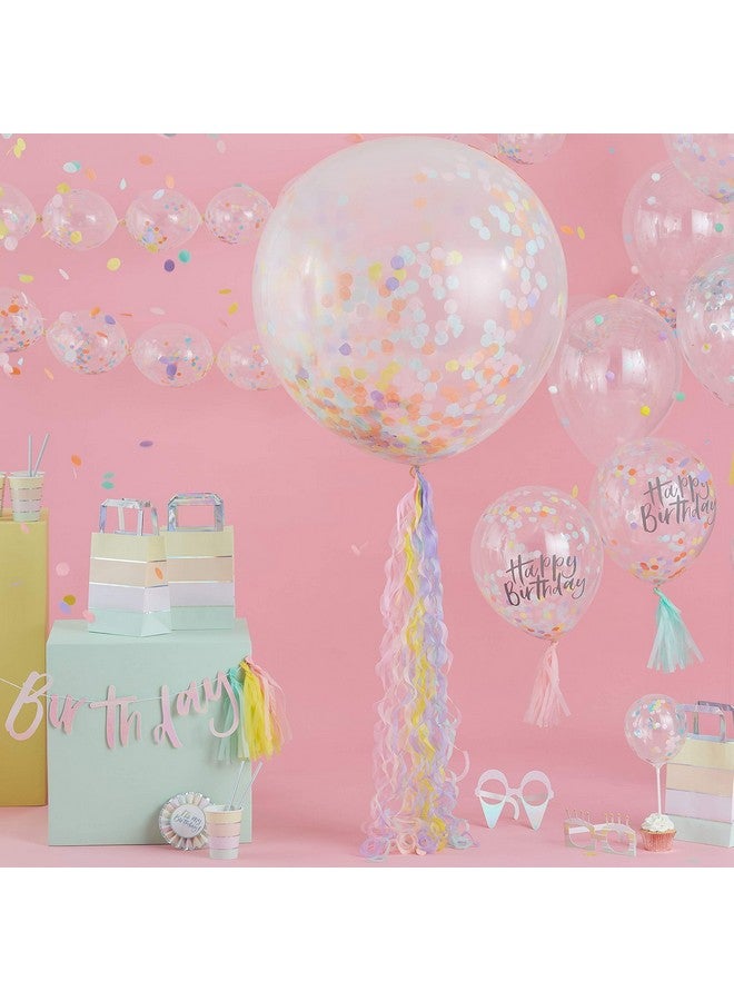 Ginger Ray Pastel Pink Happy Birthday Party Balloon Bunting Decoration Banner No Helium Needed 12 X 16 Inch - Image 2