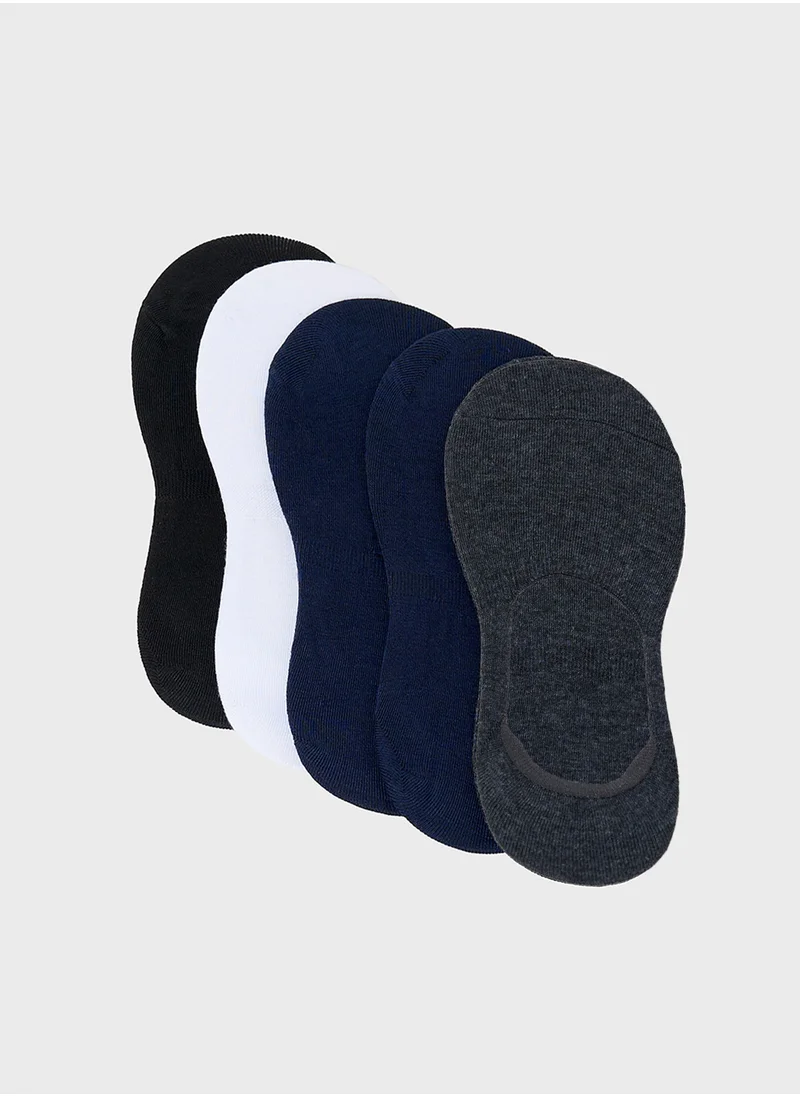 Seventy Five Basics Pack Of 5 Invisible Socks