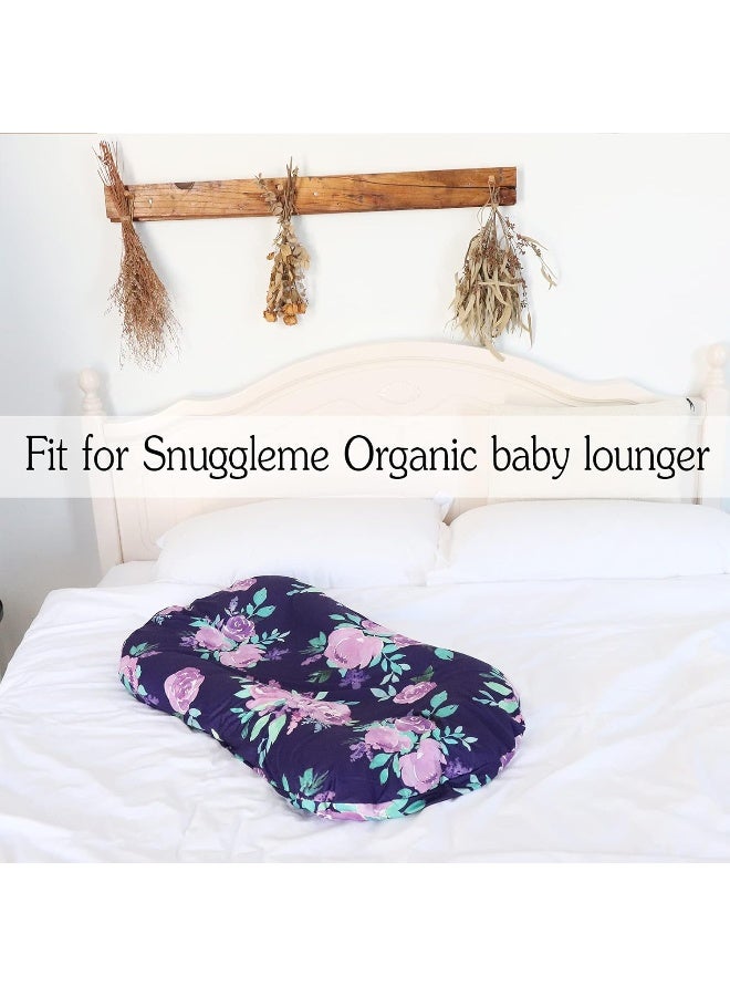 TANOFAR Baby Padded Loungers Cover, Purple Flower Newborn Lounger Cover Boys & Girls, Baby Nest Case, Removable Nest Slipcover, Ultra Comfortable Comfy, Snugly Fit(Lounger not Included) - Image 3