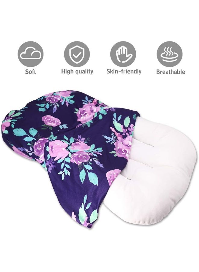 TANOFAR Baby Padded Loungers Cover, Purple Flower Newborn Lounger Cover Boys & Girls, Baby Nest Case, Removable Nest Slipcover, Ultra Comfortable Comfy, Snugly Fit(Lounger not Included) - Image 2