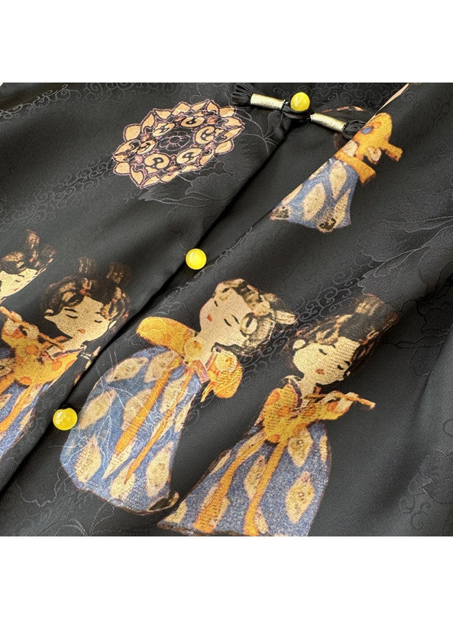 XINYANG New Chinese Style Improved Vest 2025 Early Autumn Printed Lady Figure Layered Waistcoat Women'S Vest - Image 4