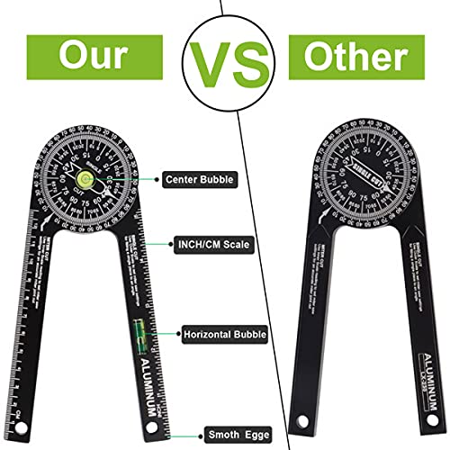 Miotorio Miter Saw Protractor,Aluminum Protractor Angle Finder with Level Gauge High Precision Laser Inside & Outside Miter Angle Finder for Angle Finder Carpenters, Trim work,Plumbers and All Building Trades - Image 4