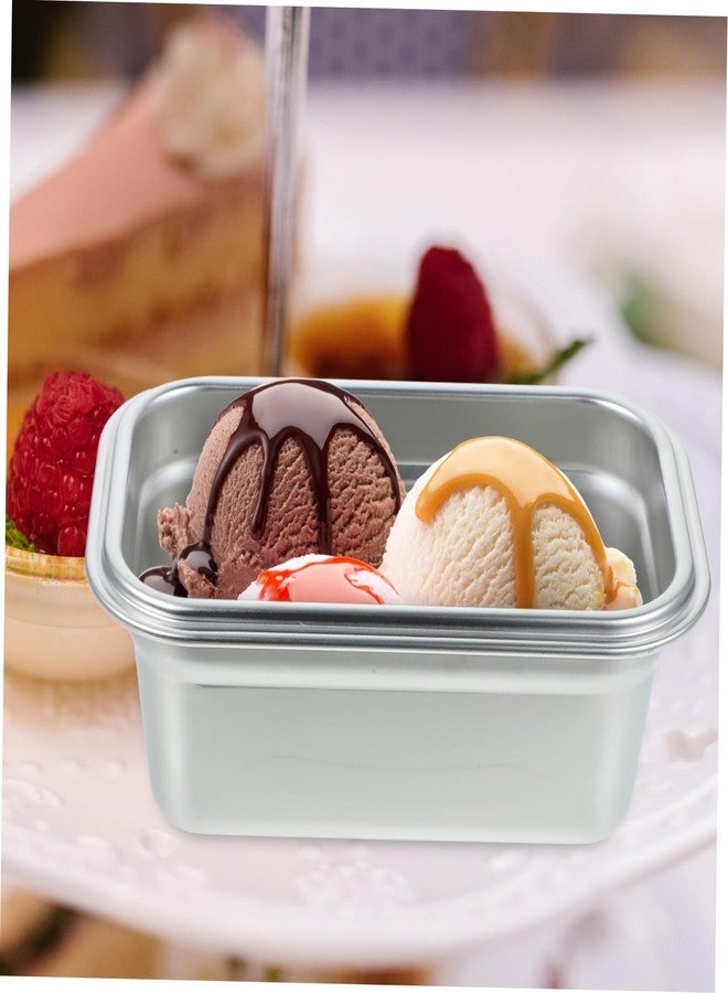 DOITOOL Reusable Ice Cream Storage Containers for Freezer with Lids Stainless Steel Freezer Box Insulated Ice Cream Tub Fridge Organizer Box for Refrigerator, 17 X 11 X 7cm - Image 4