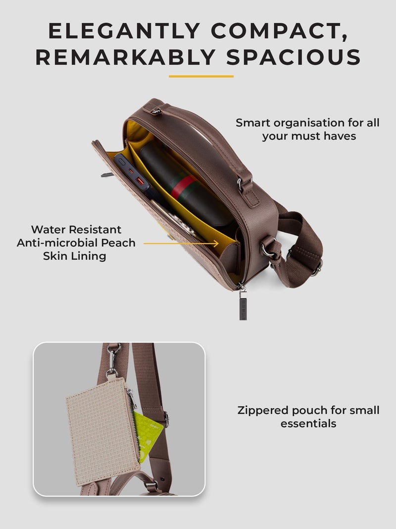 EUME Regalia Sling Bag for Men & Women | Crossbody Travel Bag | Lightweight 2.5L Daily Use Bag | Rustic Brown - Image 5