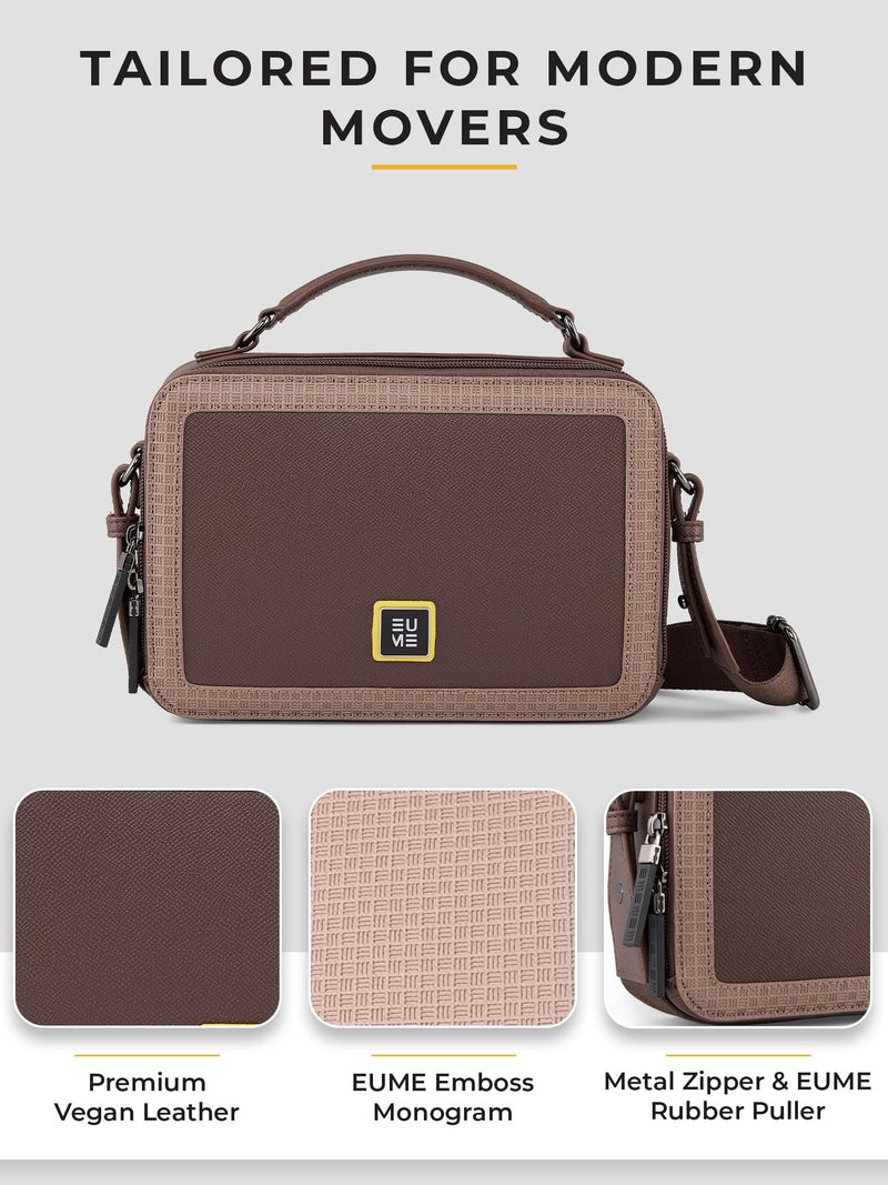 EUME Regalia Sling Bag for Men & Women | Crossbody Travel Bag | Lightweight 2.5L Daily Use Bag | Rustic Brown - Image 4