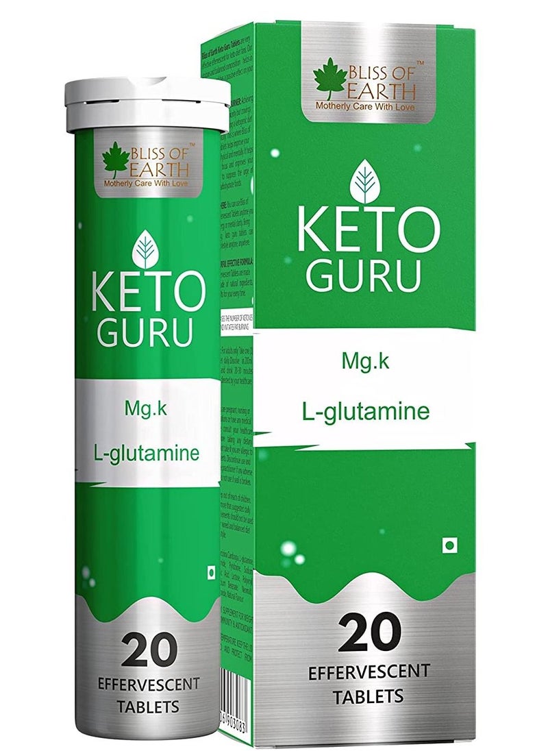 BLISS OF EARTH - Keto Guru Effervescent Tablets Weight loss For Men & Women Supports Keto Diet 20 Tablets - Image 1
