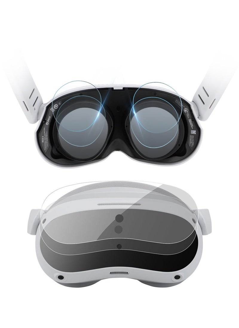 SYOSI VR Headset and Glasses Protective Film Set for PICO 4, HD Anti-scratch Soft Film Cover for Clear View VR Glasses Lens Film  - Image 1