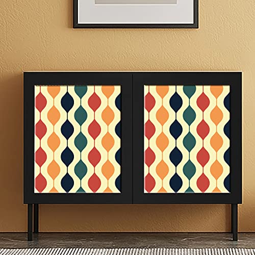 JiffDiff Retro Checkered Wallpaper Peel and Stick 15.7"x 118" Retro Geometric Wallpaper Checkered Contact Paper Abstract Modern Wall Paper 1970s Wall Decor Colorful for Bathroom Cabinet - Image 3