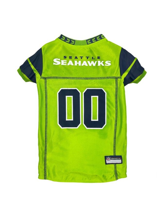 Pets First NFL Seattle Seahawks Color Rush Dog Jersey, Size: Small. Color Rush Jersey, Cool and Sporty Dog Shirt, Best Football Jersey Costume for Dogs & Cats. Licensed Jersey Shirt. - Image 1
