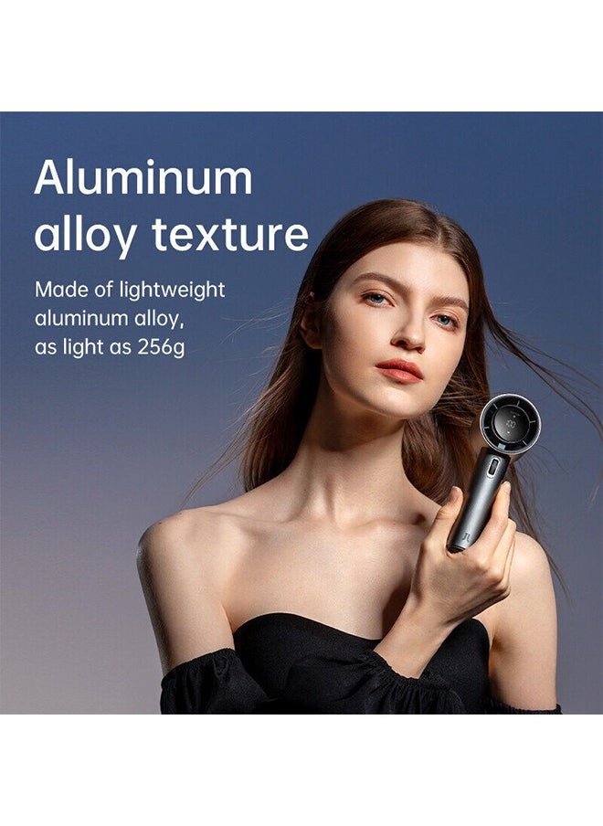 JISULIFE - JISULIFE Portable Handheld Fan Strong Wind 100 Gear Wind Speed Mini Rechargeable Fan Electric Fan Metal Body Digital Display Adjustable Turbo Fan For Commuting Outdoor Sports Pro1s - Image 1