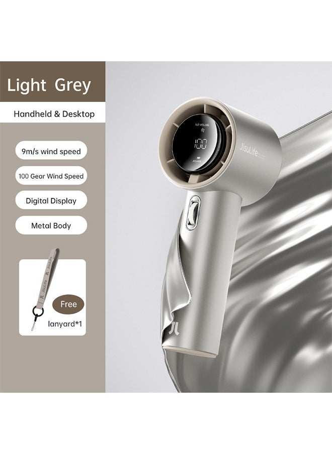 JISULIFE - JISULIFE Portable Handheld Fan Strong Wind 100 Gear Wind Speed Mini Rechargeable Fan Electric Fan Metal Body Digital Display Adjustable Turbo Fan For Commuting Outdoor Sports Pro1s - Image 1