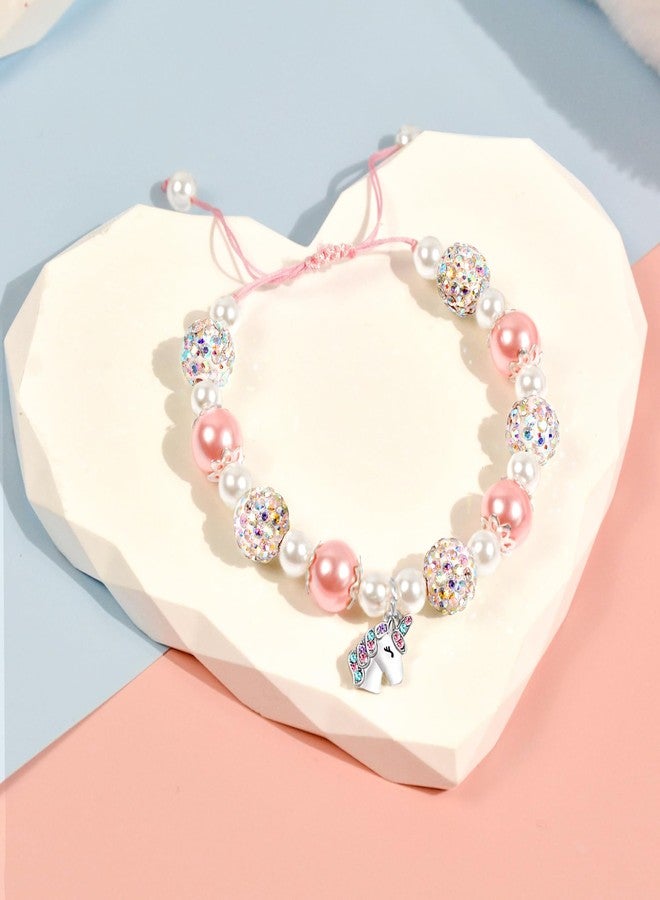 Parma77 2026 Preschool Graduation Gifts, Adjustable Unicorn Bracelet with Pearl & Rhinestone Ball, Graduation Gifts for Kindergarten Students Daughter Granddaughter Niece - Image 3