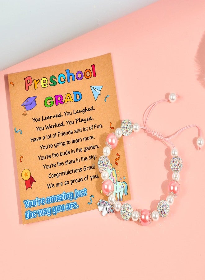 Parma77 2026 Preschool Graduation Gifts, Adjustable Unicorn Bracelet with Pearl & Rhinestone Ball, Graduation Gifts for Kindergarten Students Daughter Granddaughter Niece - Image 5
