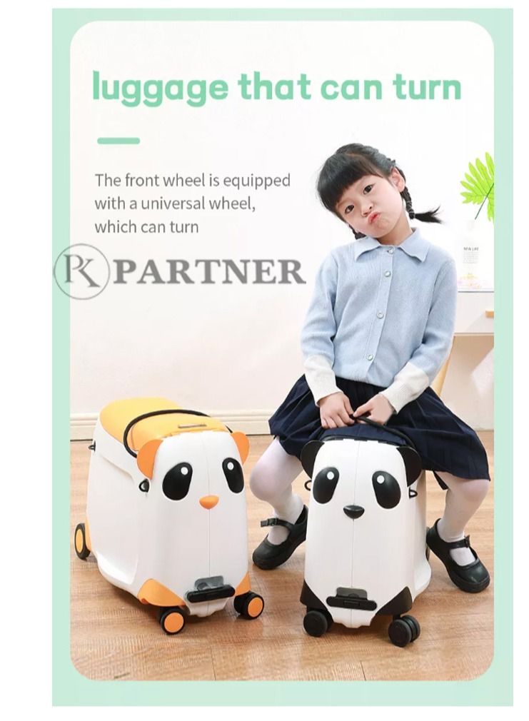 PARTNER حقيبة أطفال للركوب على الدراجة، حقيبة حمل يدوية للأطفال باللون الأبيض مع الوردي  - Image 2