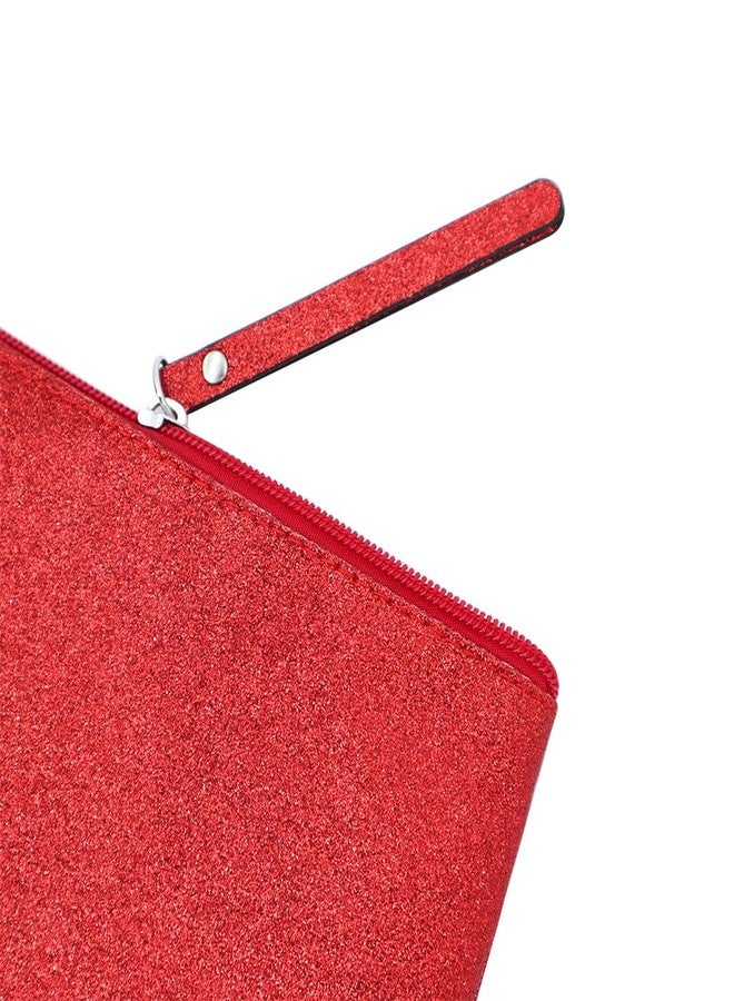 RITTZI Celestial Glitter Makeup Pouch – Seven Stunning Shades - Festive Cosmetic Bag (Aurora Red) - Image 4