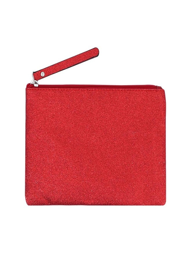 RITTZI Celestial Glitter Makeup Pouch – Seven Stunning Shades - Festive Cosmetic Bag (Aurora Red) - Image 1