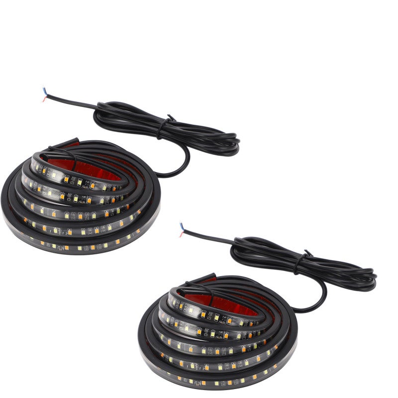 أضواء لوحات شحن الشاحن 60 بوصة 144 إضاءة LED مرنة مقاومة للماء IP67 - أضواء خطوات سيارة بيضاء وبرتقالية عالية الإضاءة للاستخدام الخارجي للشاحن - Image 5