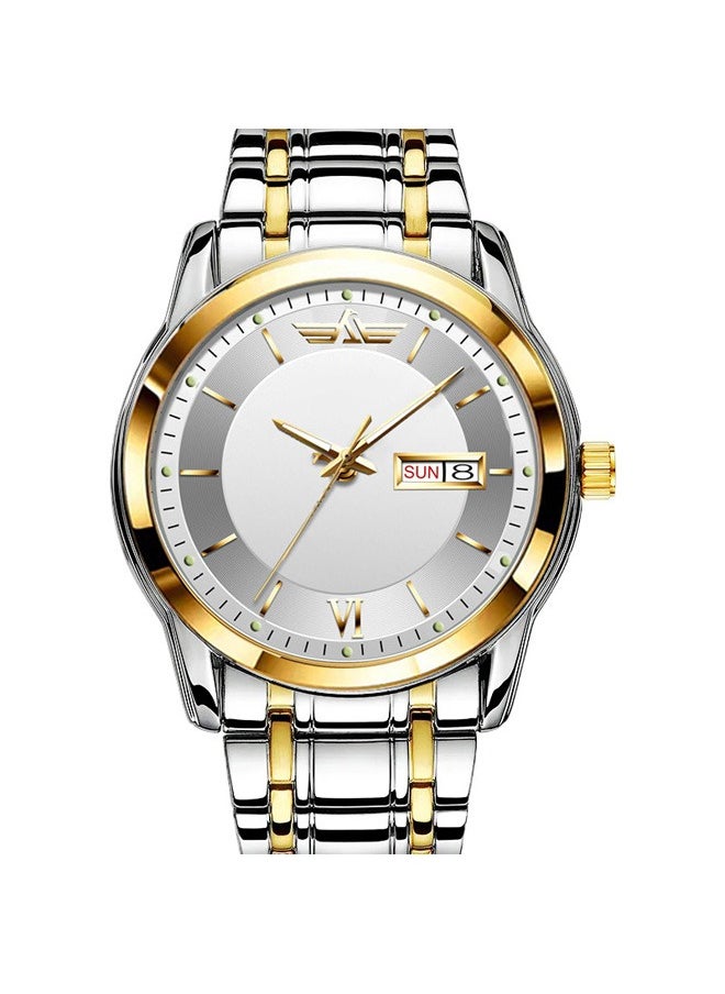 A high-end watch with a date and day display window from the Swiss brand LANMSOM