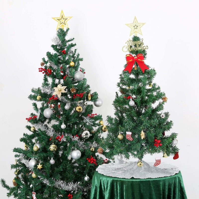 BCOOL Silver Tree Skirt 24 Round Mini Christmas Tree Skirts for Sequin Merry Christmas Holiday Decorations Small Pencil Skirts - Image 2
