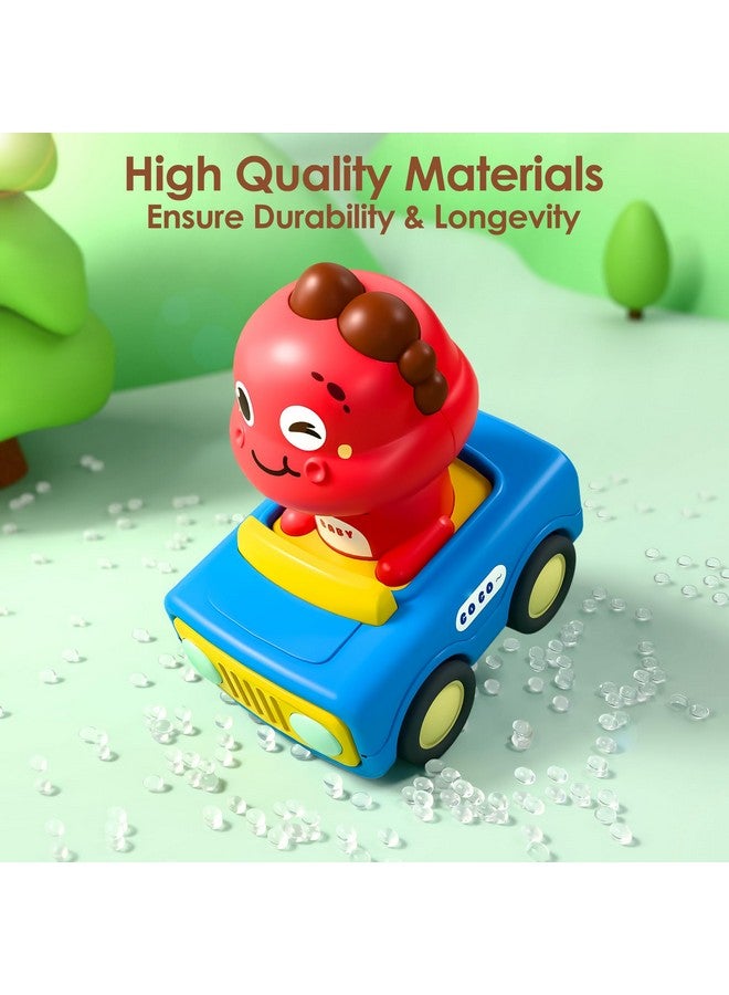 iPlay, iLearn ألعاب سيارات الضغط للذهاب من iPlay و iLearn للأطفال من 1-3 سنوات، سيارات سباق الحيوانات للأطفال، مجموعة مركبات اللعب للأطفال الرضع، سيارات ديناصور دفع للأطفال من 6-9-12-18 شهر، هدية عيد ميلاد أول للأطفال من 1-2 سنوات - Image 4