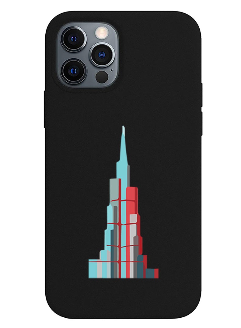 Theodor Protective Slim Fit Case Liquid Silicone Cover with Full Body Protection Anti-Scratch Shockproof Case For iPhone 12 Pro Black  - FORZA456 piner apple lock copy - Image 1