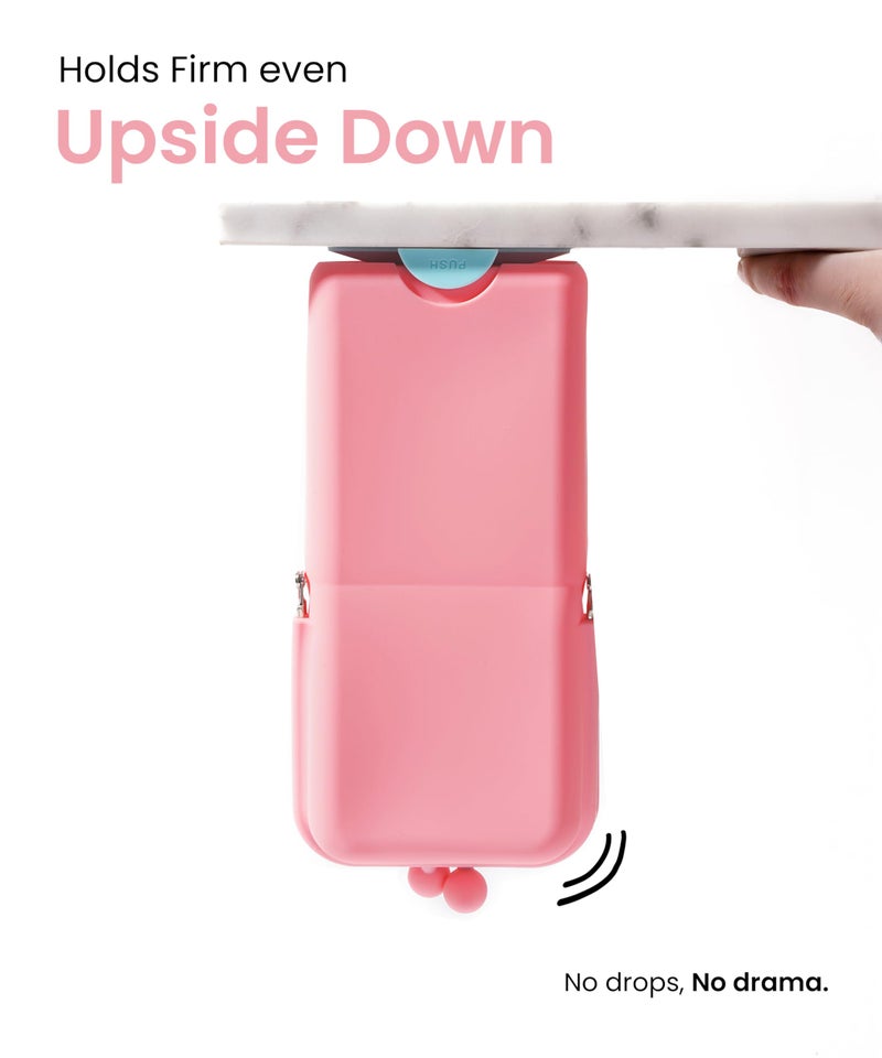 APT 1101 Makeup Brush Holder Travel Cosmetic Bag with Suction Base, Portable Cosmetic Organizer for Travel & Home, Organizer for Brushes, Beauty Tools & Accessories (Coral) - Image 4