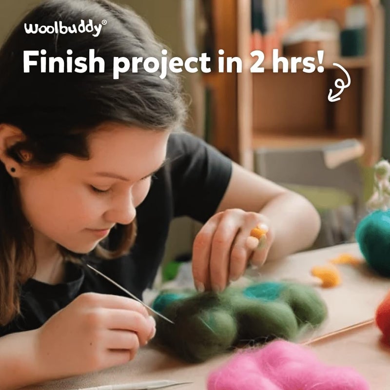 Woolbuddy Needle Felting Kit for Beginners & Adults – Llama DIY Felt Animal Starter Kit with Natural Wool Roving, Felting Needles & Step-by-Step Instructions - Image 4