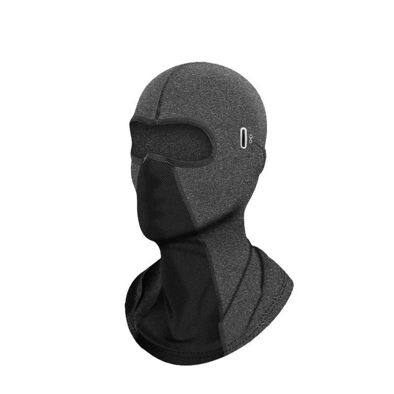 Ice Silk Hood Motorcycle Spring and Summer Riding Sun Protection Helmet Motorcycle Mask Face Protection Moisture Wicking Moisture Wicking Lining Breathable(Ice silk short black [no glasses hole]], Free size) - Image 4