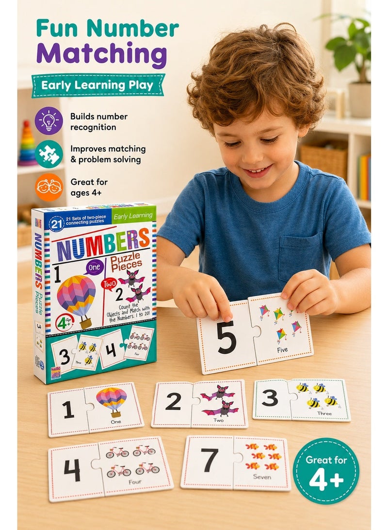 Numbers Puzzle Pieces Early Learning Set for Kids 4+, 21 Sets of Two-Piece Connecting Puzzles, Count & Match Educational Number Game 1 to 20 - Image 3