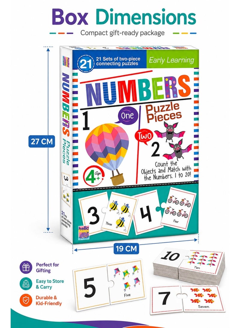 Numbers Puzzle Pieces Early Learning Set for Kids 4+, 21 Sets of Two-Piece Connecting Puzzles, Count & Match Educational Number Game 1 to 20 - Image 5